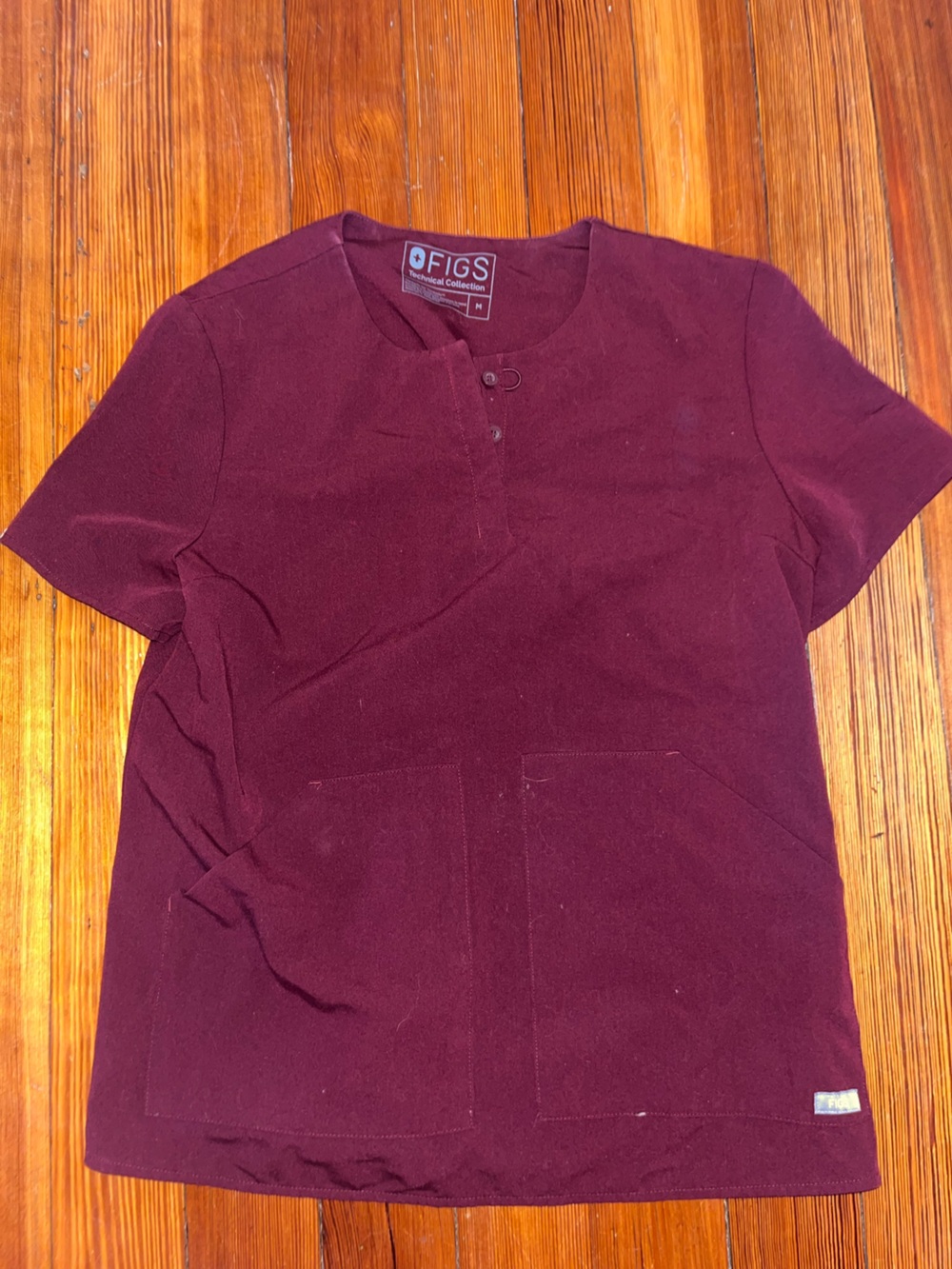 FIGS maroon burgundy limited edition medium scrub top